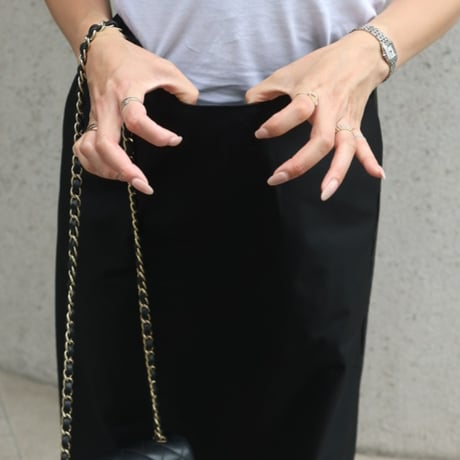 ロングラインスカート(ブラック)