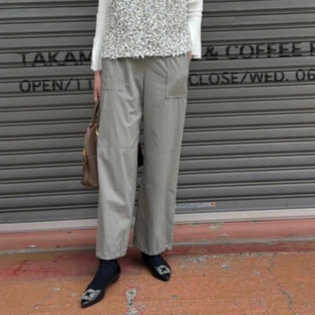 マイラン カシミヤ パンツ ニット リブ ワイド ピンク系 ふき取り