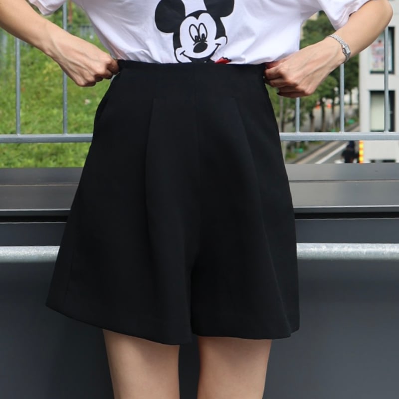 キュロットライクショートパンツ(ブラック) | myinemy's STORE