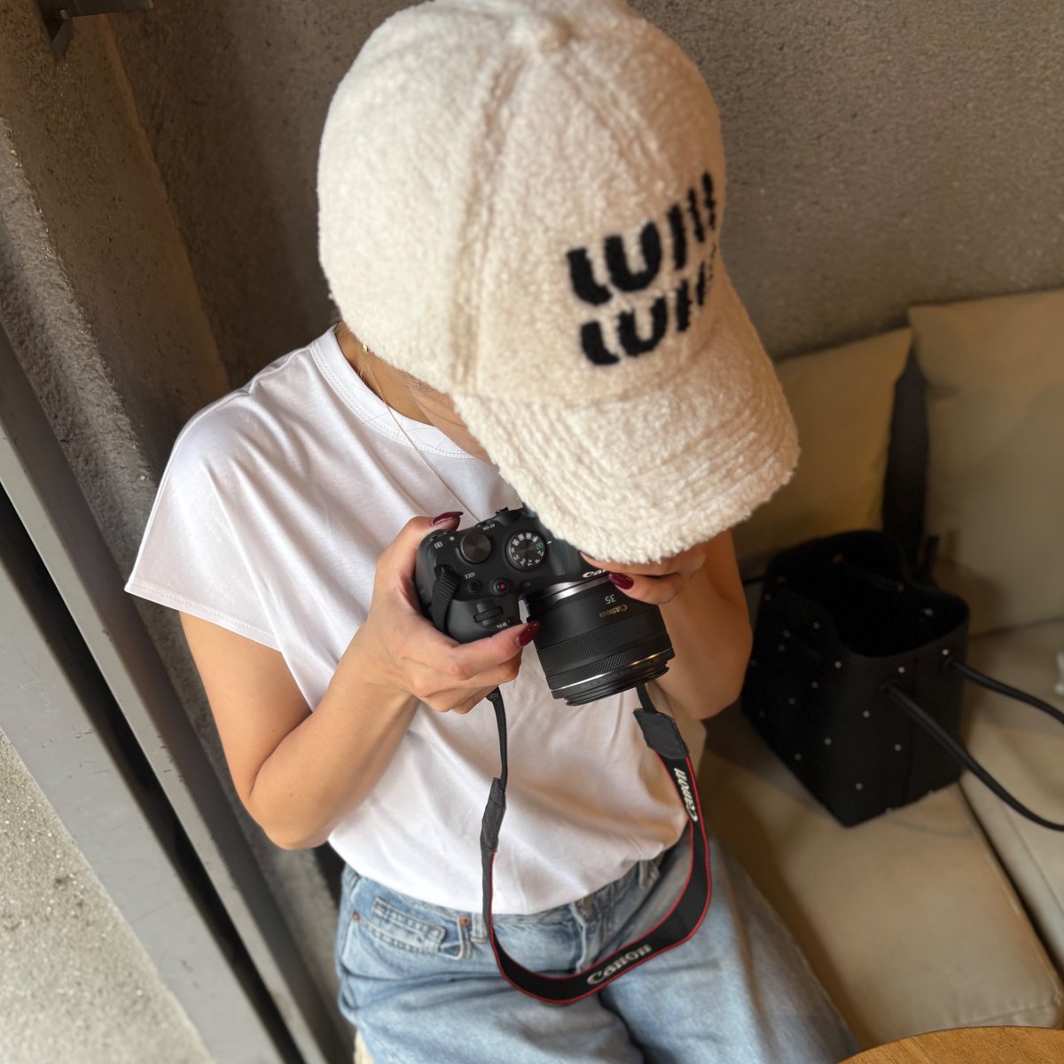 パロディm ボアCAP(ホワイト・ブラック) | myinemy's STORE