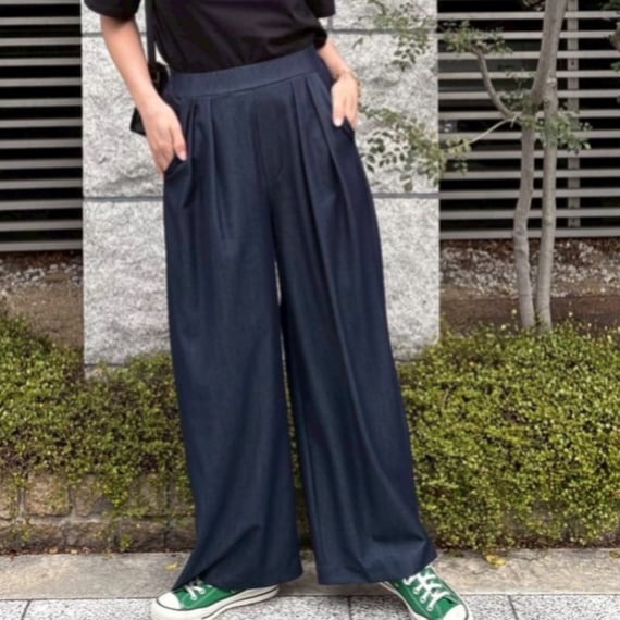 テンセルデニムタックワイドパンツ(デニム) | myinemy's STORE