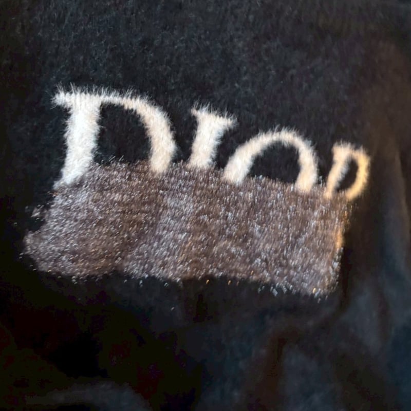 パロディユニセックス Dラメシャギーニット(ホワイト・ブラック