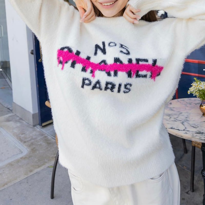 パロディシャギーニット 白 新品未使用 パロディシャギーニット 白 新品未使用