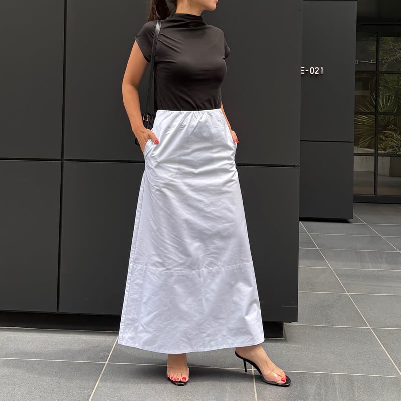 ロングラインスカート(ホワイト) | myinemy's STORE