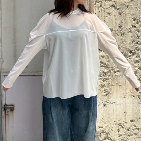 メッシュニットデザイントップス(オフ)