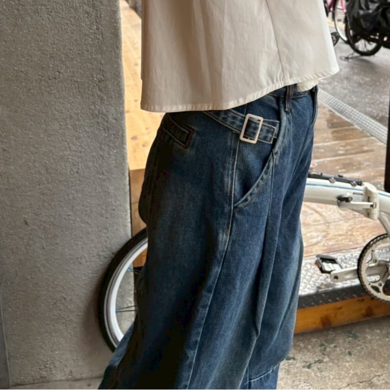 サイドベルトコクーンワイドデニム | myinemy's STORE