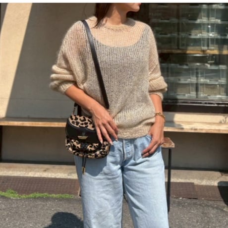 フワフワボリュームあみニット  (ベージュ)