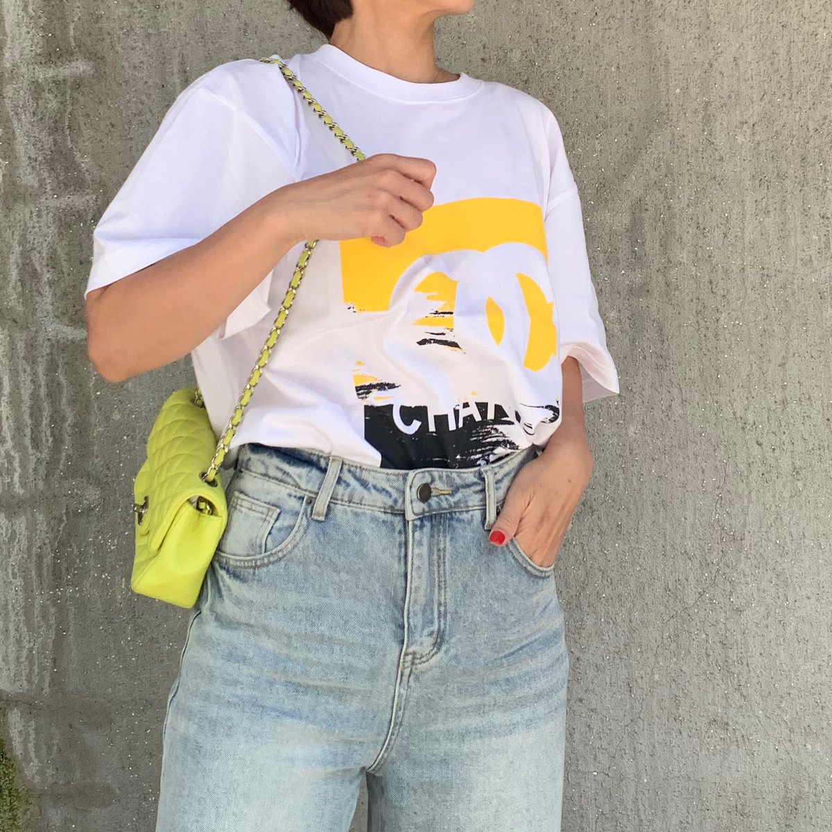 ユニセックスパロディc Tシャツ(ホワイト×イエロー) | myinemy