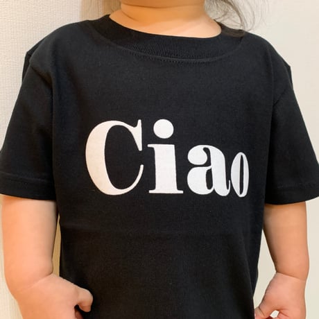 kidsフロッキーCiao ロゴ　tシャツ(black)