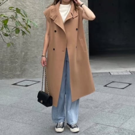 ロングジレコート(キャメル)