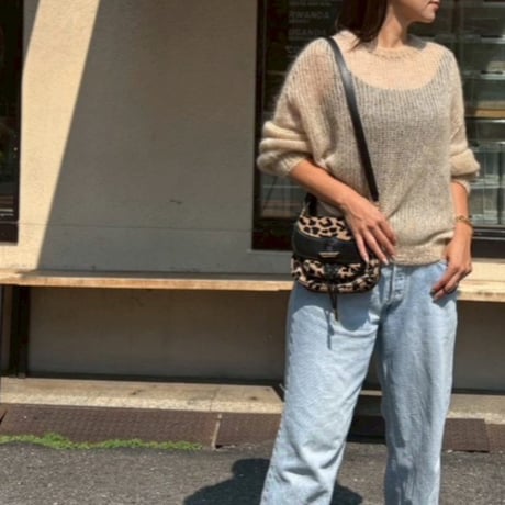 フワフワボリュームあみニット  (ベージュ)
