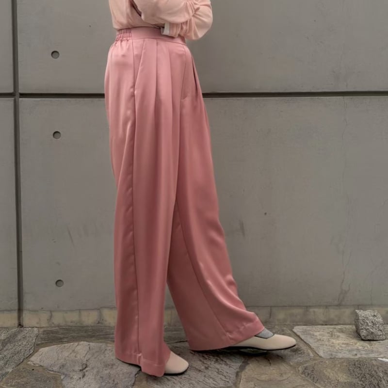ピンク ストレートパンツ レディース エミ emmi emmi atelier ポンチパンツ レディース ピンク ホワイト
