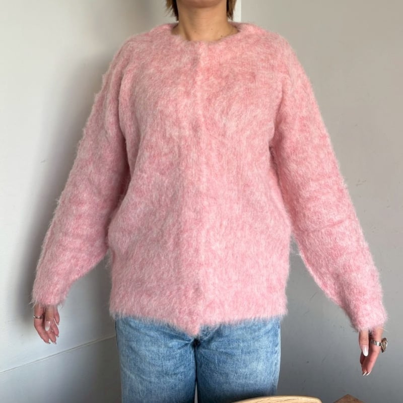 アルパカオーバーサイズカーディガン(ピンク) | myinemy's STORE