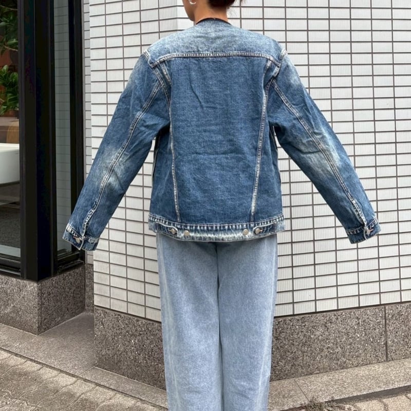 Tamo baybeeデニム ノーカラージャケット Tamo様専用 baybeeデニム ノーカラージャケット