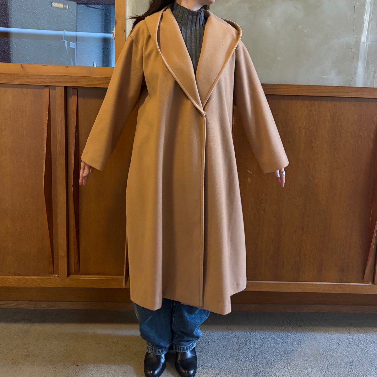 最終価格✨定価5.3万 ANAYI ダブルビーバーフードコート キャメル ANAYI - 専用！新品タグ付 ☆ ANAYIアナイ ダブルビーバーフードコート