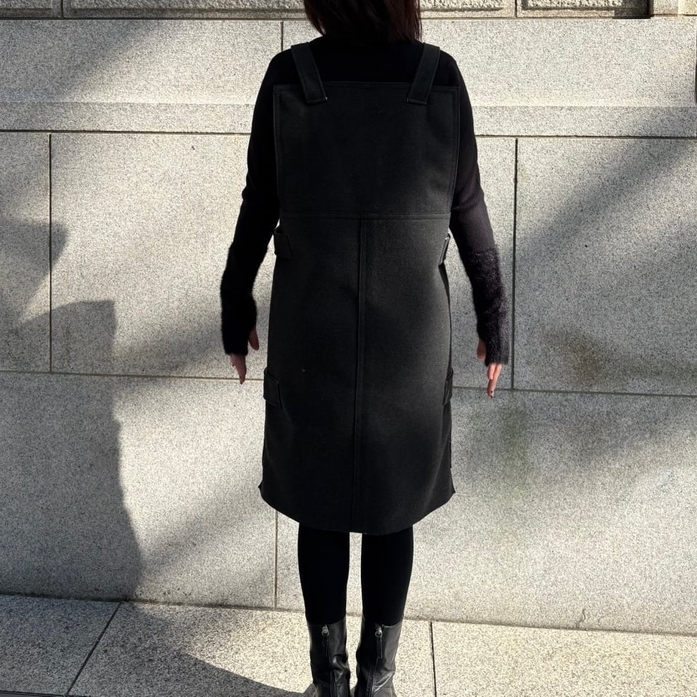 MYINE マイン ウールデザインワンピース グレー ウールデザイン