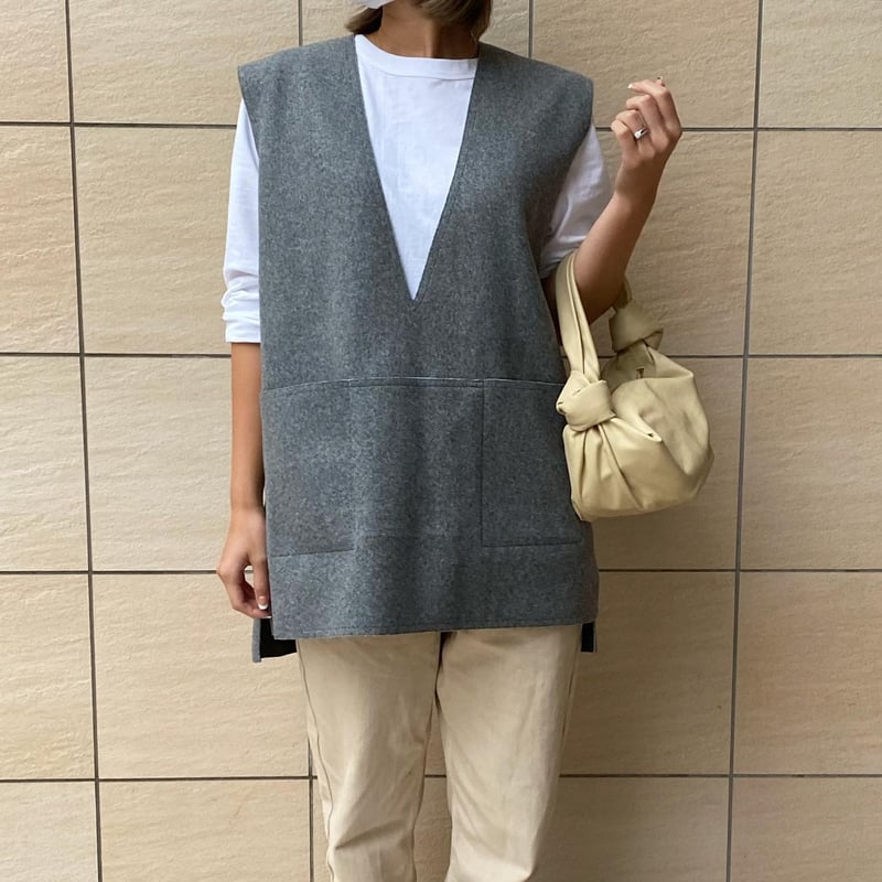 深V2ポケットオーバーベスト(グレー) | myinemy's STORE