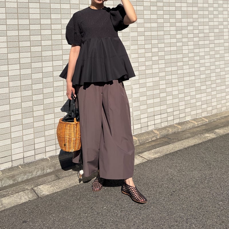 タックデザインガウチョパンツ(ブラウン) | myinemy's STORE