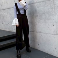 チュール付きサスペンダーサロペット(ブラック)