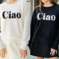 パロディユニセックス ciaoラメシャギーニット(ホワイト・ブラック)