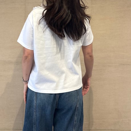 アシメフリルドッキングTシャツ(ホワイト)
