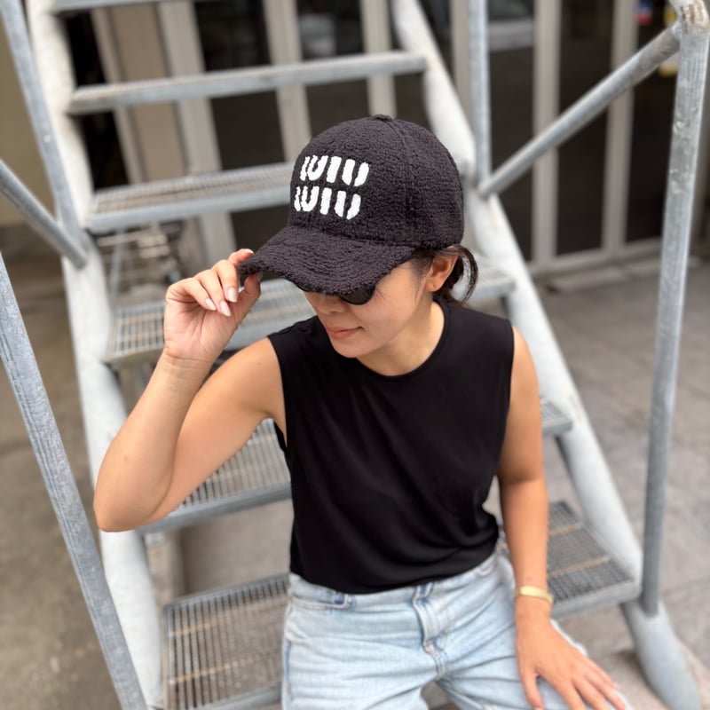 パロディm ボアCAP(ホワイト・ブラック) | myinemy's STORE