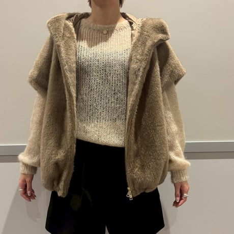 MYINE マイン　カーリーボアスタンドファーコート　フリーサイズ MYINE マイン カーリーボアスタンドファーコート フリーサイズ