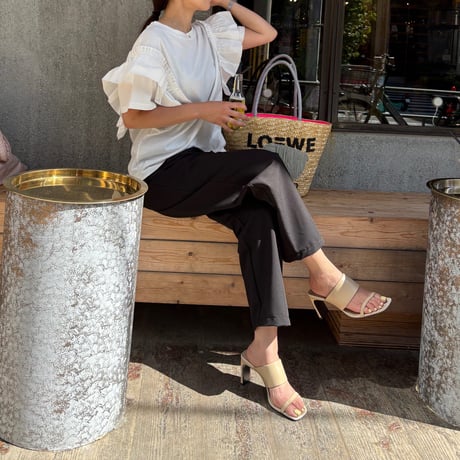 ショルダーフリルデザインTシャツ(ホワイト)