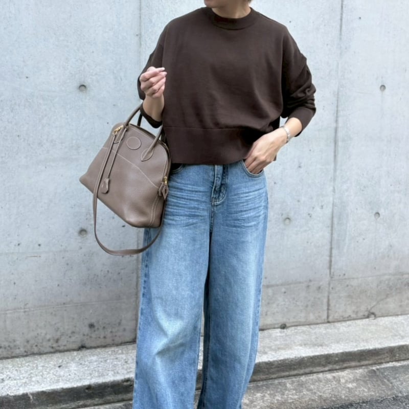 リラクシーショート丈ニット(ブラウン) | myinemy's STORE