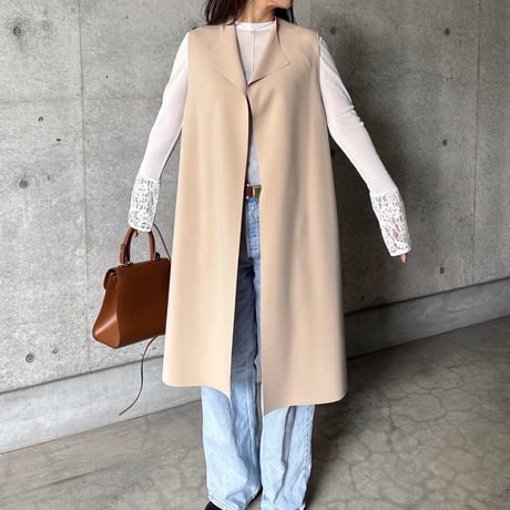 ライトロングジレ(ベージュ)