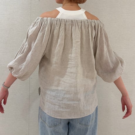 2wayフレンチリネントップス(イエロー)