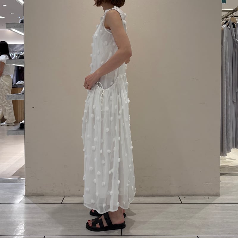シアードットワンピース ホワイト シアードットジャガードワンピース(ホワイト) | myinemy's STORE