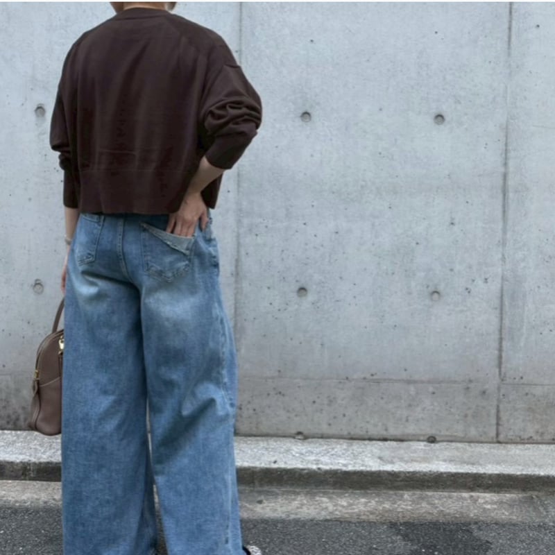 リラクシーショート丈ニット(ブラウン) | myinemy's STORE