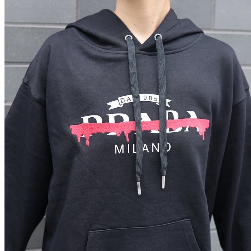 ユニセックスpパロディパーカー(ホワイト・ブラック) | myinemy's STORE