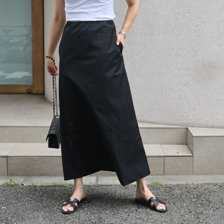 ロングラインスカート(ブラック)