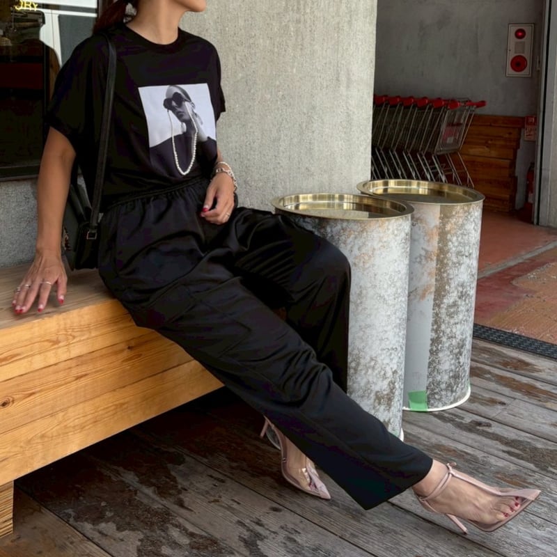 【マリーミー】パールT/半袖Tシャツ/人気/大人可愛い/フェミニン/ブラック 楽天市場】Tシャツ レディース トップス プリントTシャツ 半袖 5