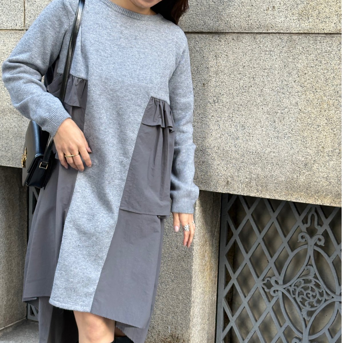 ドッキングニットワンピース(グレー) | myinemy's STORE