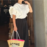 ショルダーフリルデザインTシャツ(ホワイト)