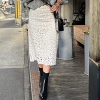 フロッキーレーススカート(ホワイト)