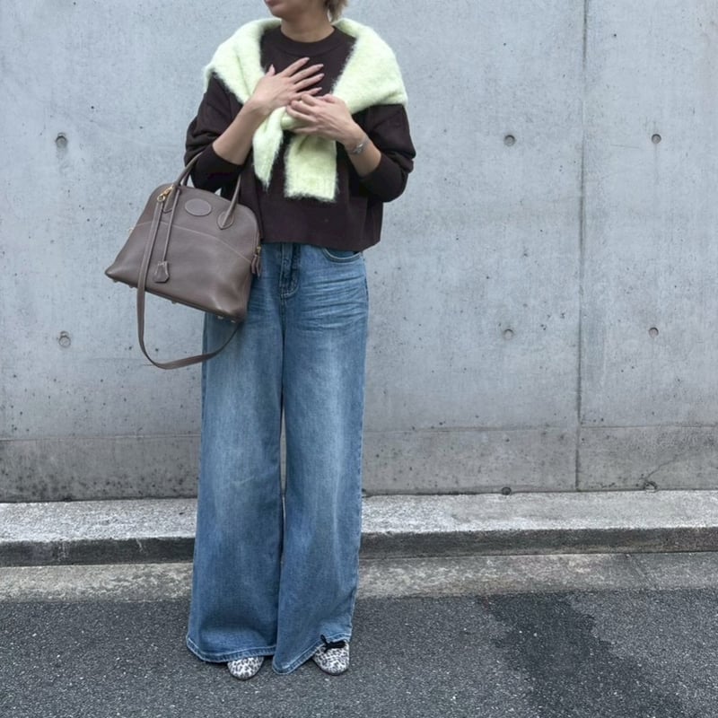 リラクシーショート丈ニット(ブラウン) | myinemy's STORE