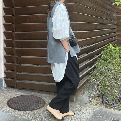 深V2ポケットオーバーベスト(グレー)