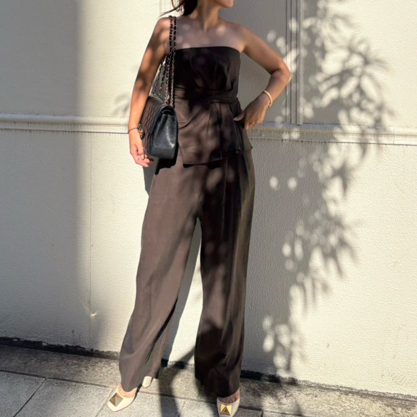 アシメタックビスチェ(ブラウン) | myinemy's STORE