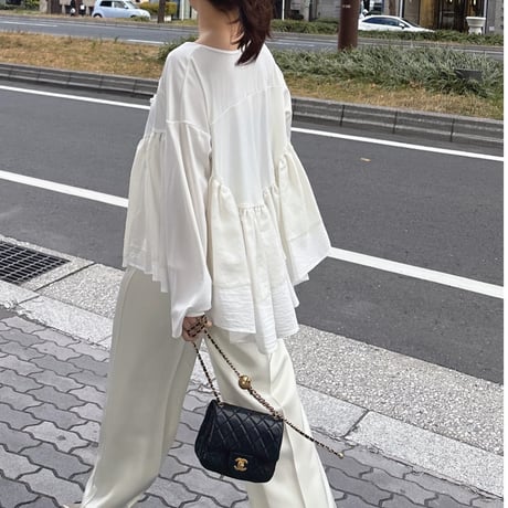 <試着のみ> myine コクーン ボリューム 袖 カットソー 白 マイン CATEGORY Tシャツ | myinemy's STORE