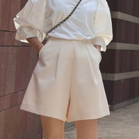 キュロットライクショートパンツ(ベージュ)