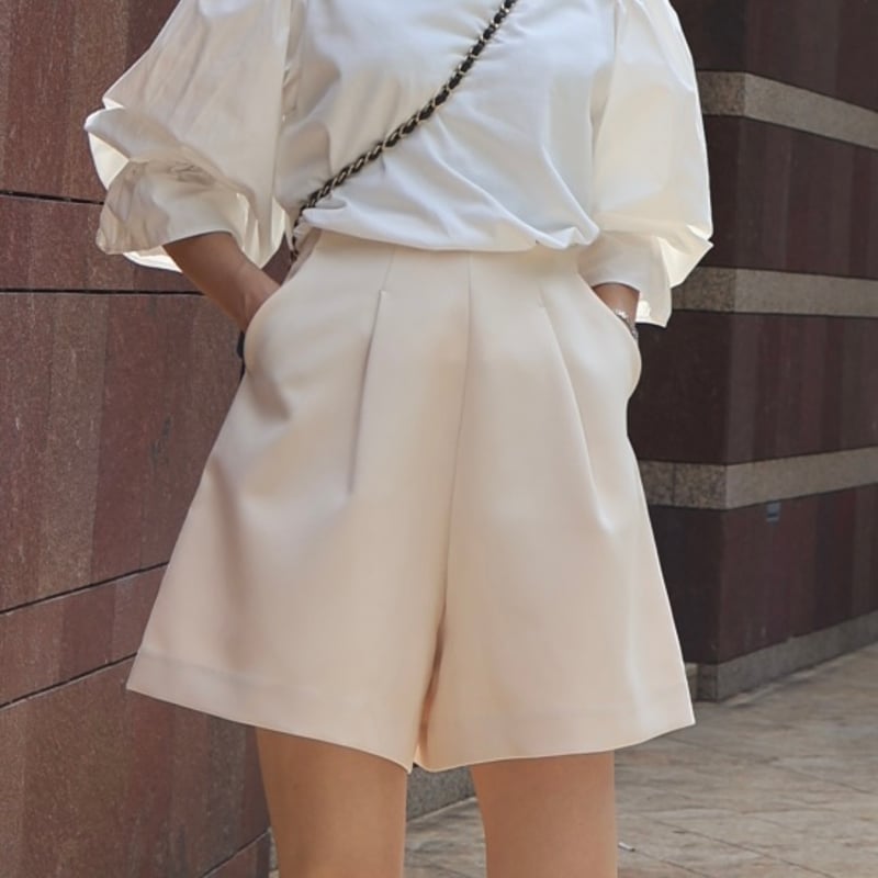 キュロットライクショートパンツ(ベージュ) | myinemy's STORE