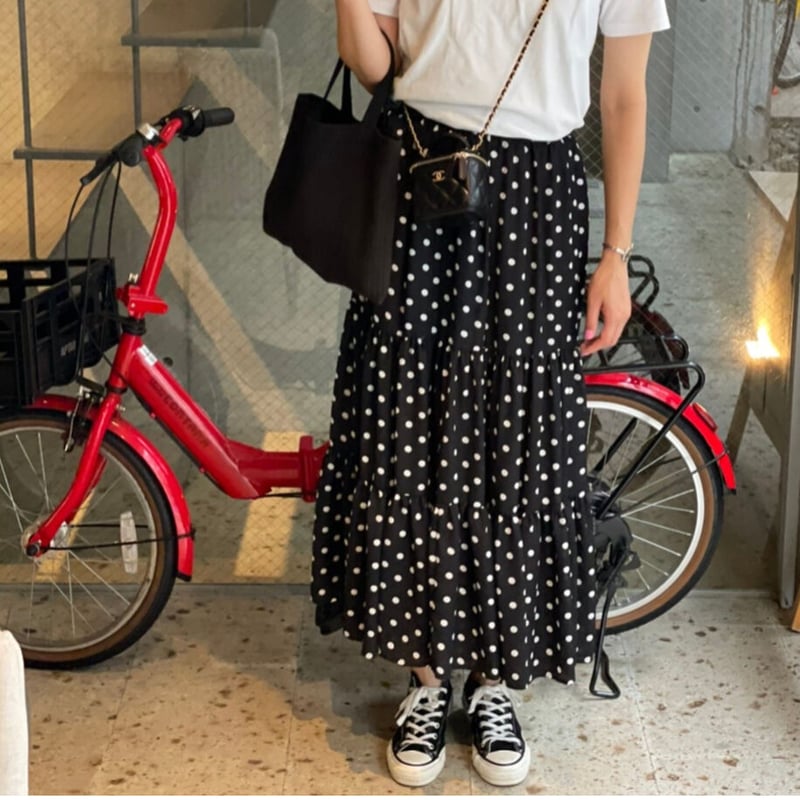二段ラッフルドットスカート | myinemy's STORE