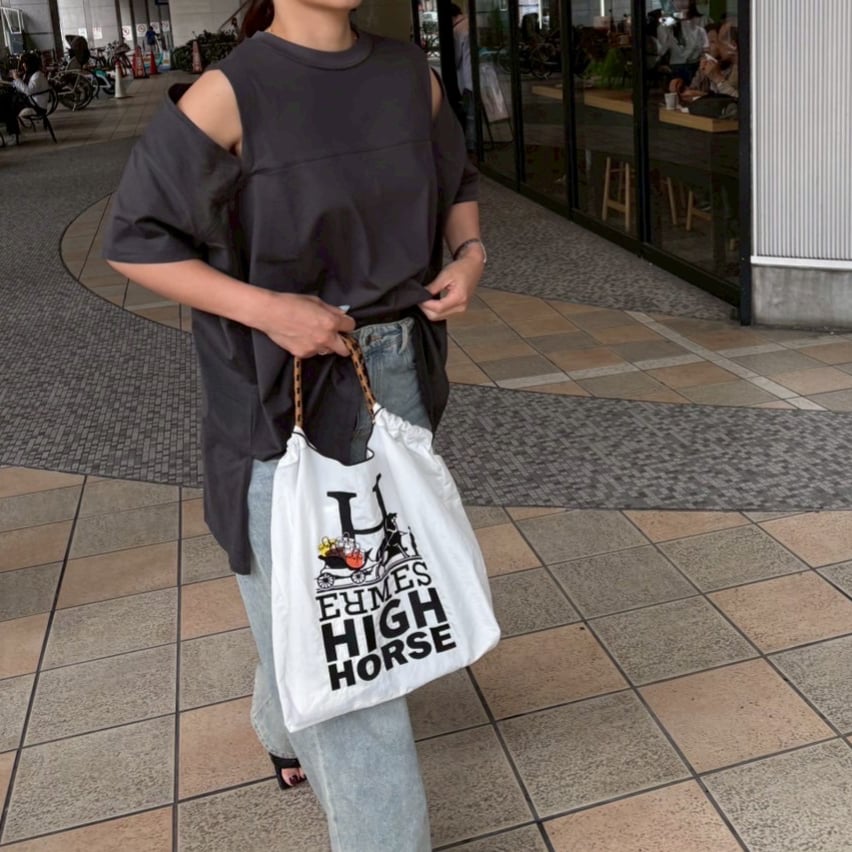 オフショルダー風ロングTシャツ(グレー) | myinemy's STORE