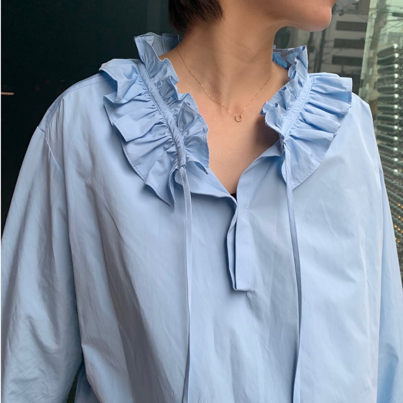 2wayネックフリルブラウス(ブルー) | myinemy's STORE 2wayネックフリルブラウス(ブルー) | myinemy's STORE