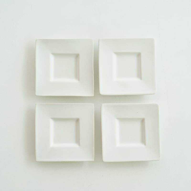 安藤雅信】リム正角小皿（白マット釉） | ギャルリ百草 online store
