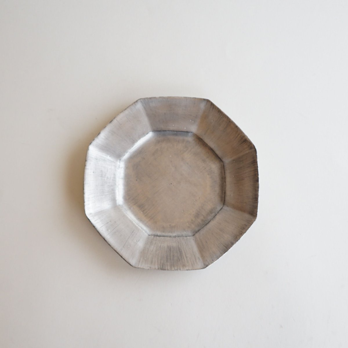 安藤雅信 銀彩ピューター正八角プレート 2枚セット